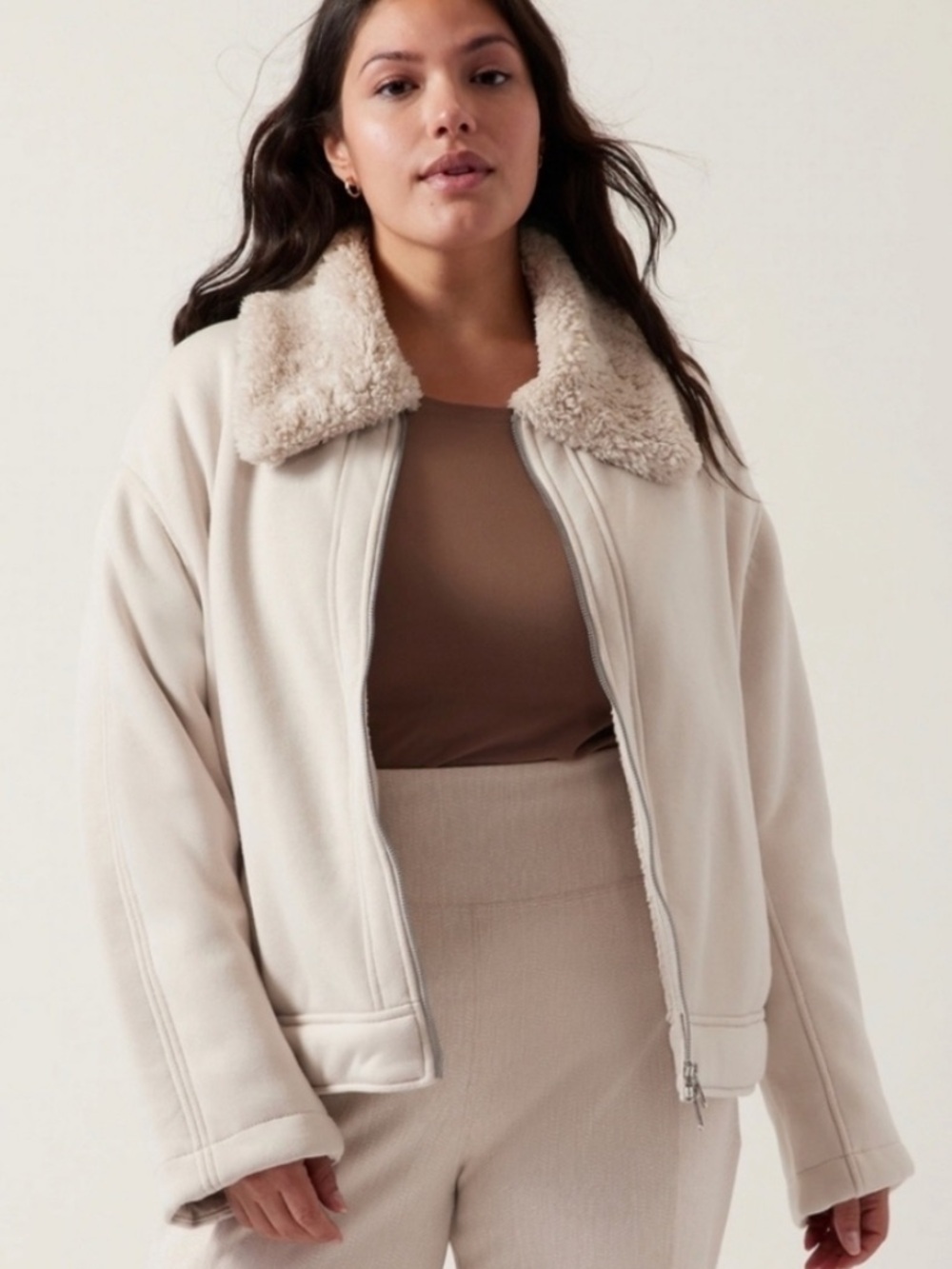 Athleta Westbound Full Zip Sherpa Jacket